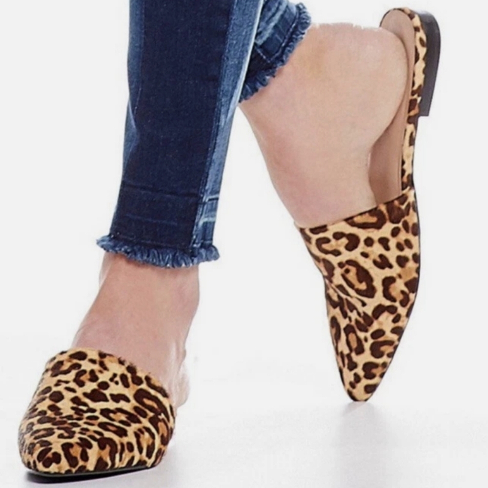 Steve Madden Ally Leopard Print Pointed Toe Flats… - image 1